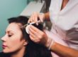 a woman receives prp hair treatment at a medispa